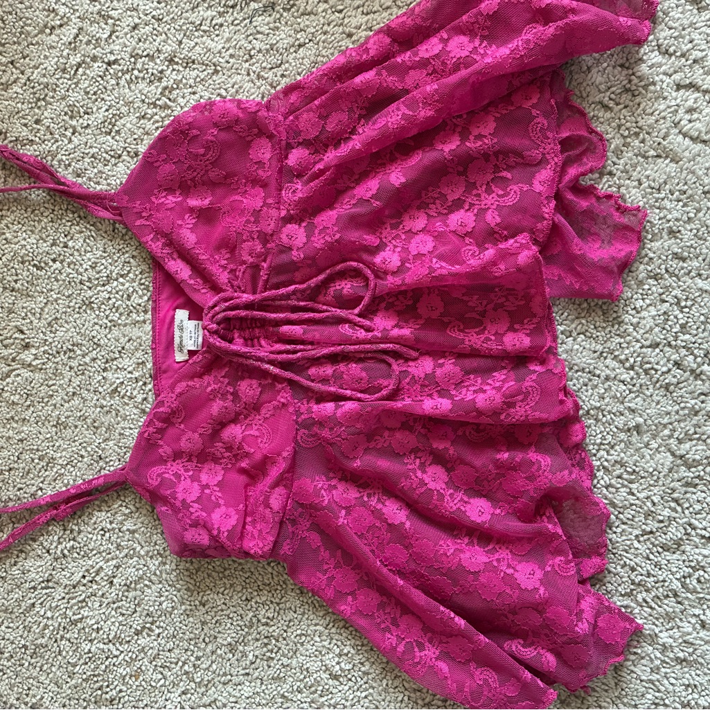 Urban Outfitters Fuchsia Lace Top